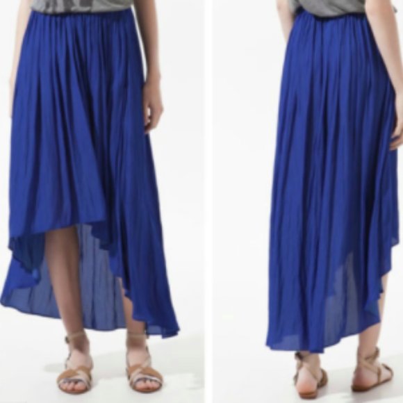 Women's Zara High-low Royal Blue Skirt - Picture 5 of 5